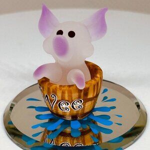 Wee Pig Glass Figurine Farm Animal Decor Crystal Accent